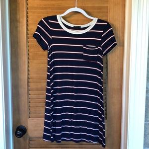 Stripped tee shirt dress